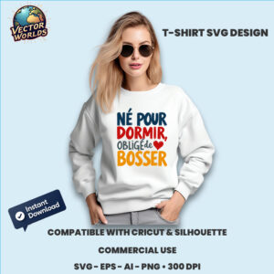 Né pour dormir, obligé de bosser – SVG Design