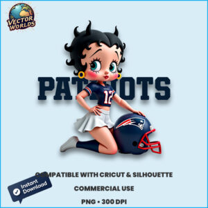 Betty Boop New England Patriots PNG sublimation design
