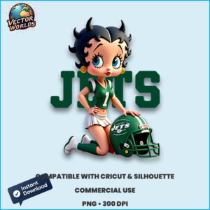 Betty Boop New York Jets PNG sublimation design