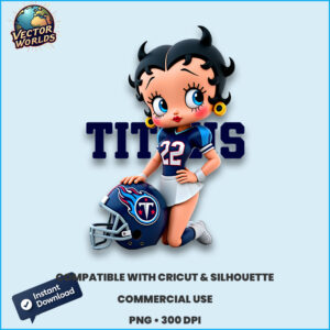 Betty Boop Tennessee Titans PNG sublimation design