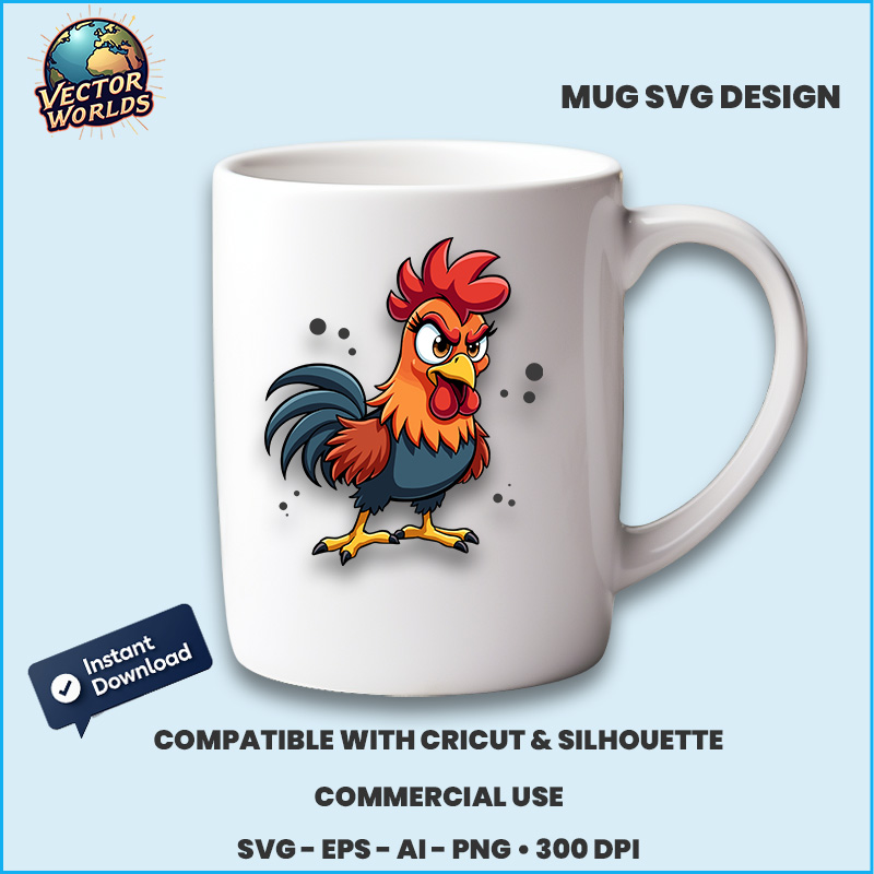 Rooster - SVG Design - Image 3