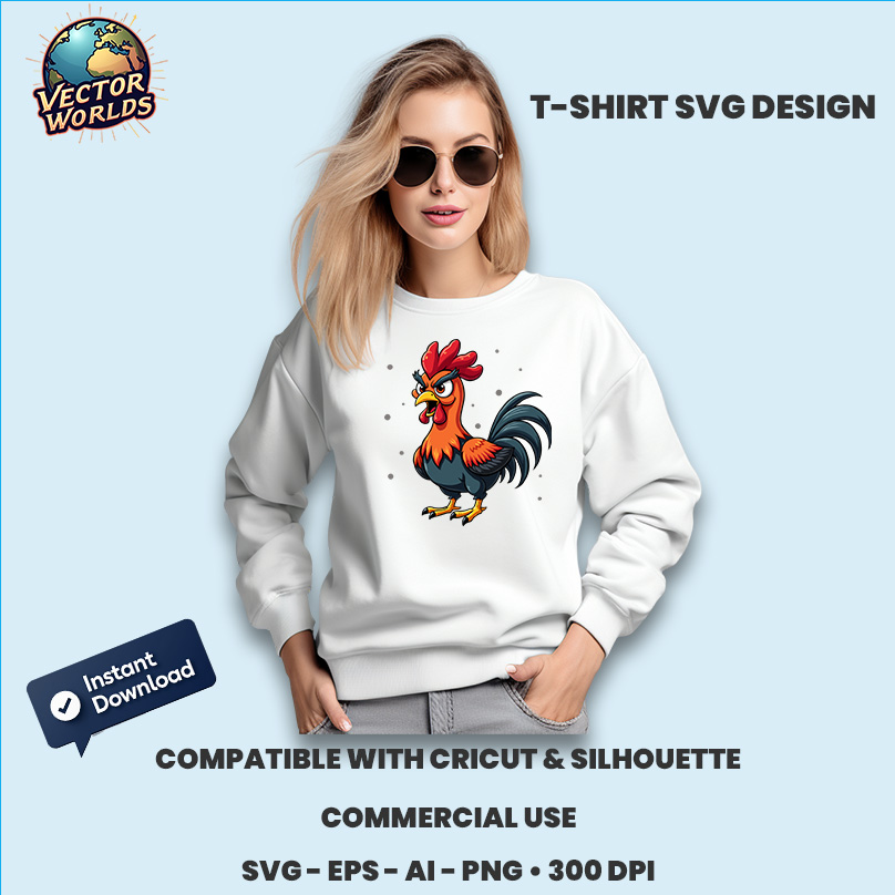 Rooster - SVG Design - Image 2