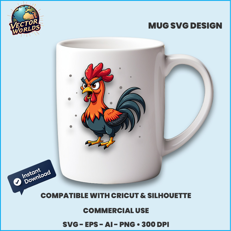 Rooster - SVG Design - Image 3