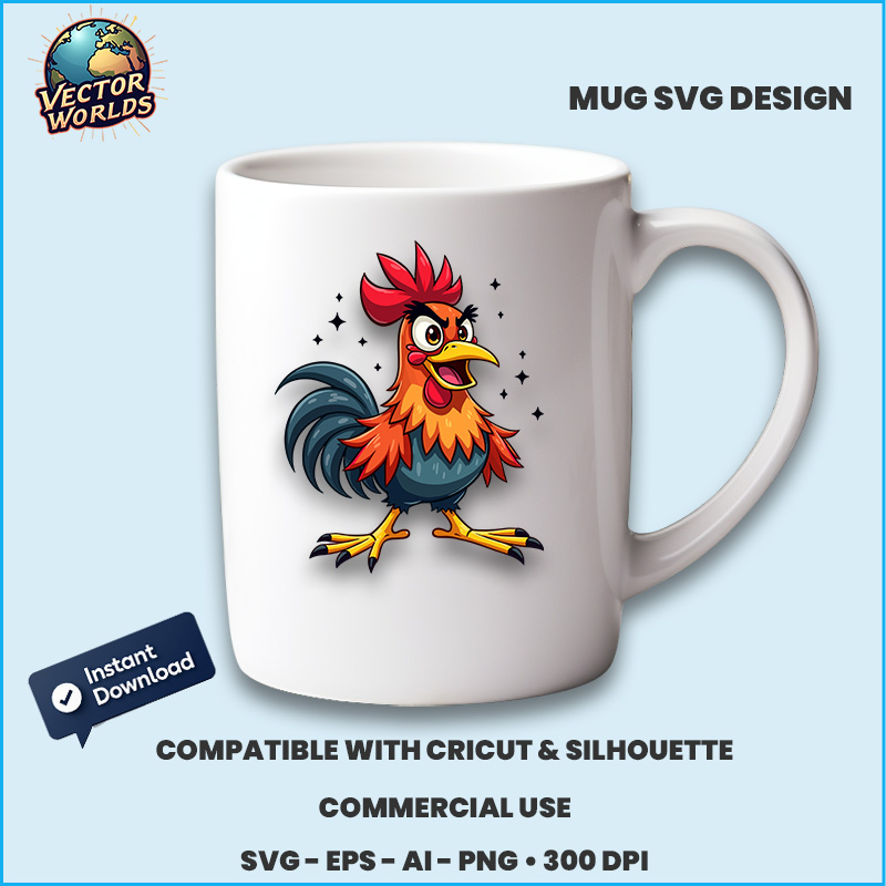 Rooster - SVG Design - Image 3