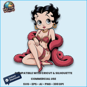 Betty Boop in a glamorous pose – SVG Design