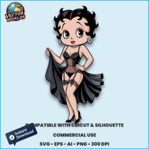 Betty Boop in a glamorous pose – SVG Design