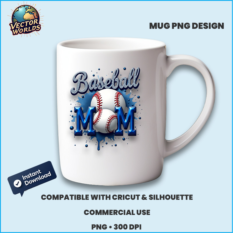 Baseball Mom PNG sublimation design - Image 3