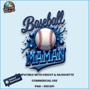 Baseball Maman PNG sublimation design