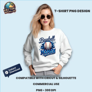 Baseball Maman PNG sublimation design
