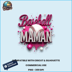 Baseball Maman PNG sublimation design