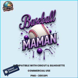 Baseball Maman PNG sublimation design