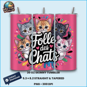 Folle des chats - Tumbler Wrap