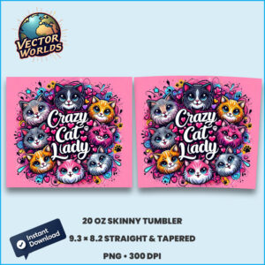 Crazy cat lady – Tumbler Wrap