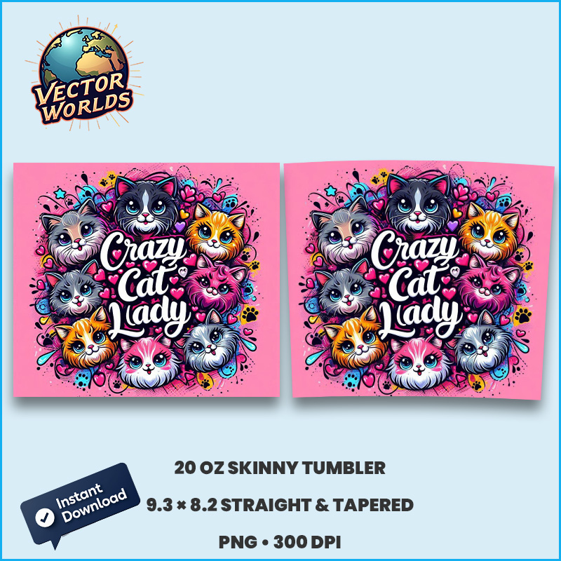 Crazy cat lady - Tumbler Wrap