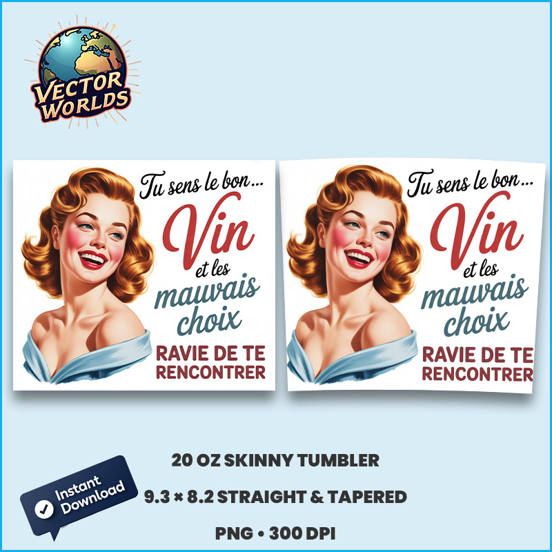 Tu sens le bon vin - Tumbler Wrap - Image 2